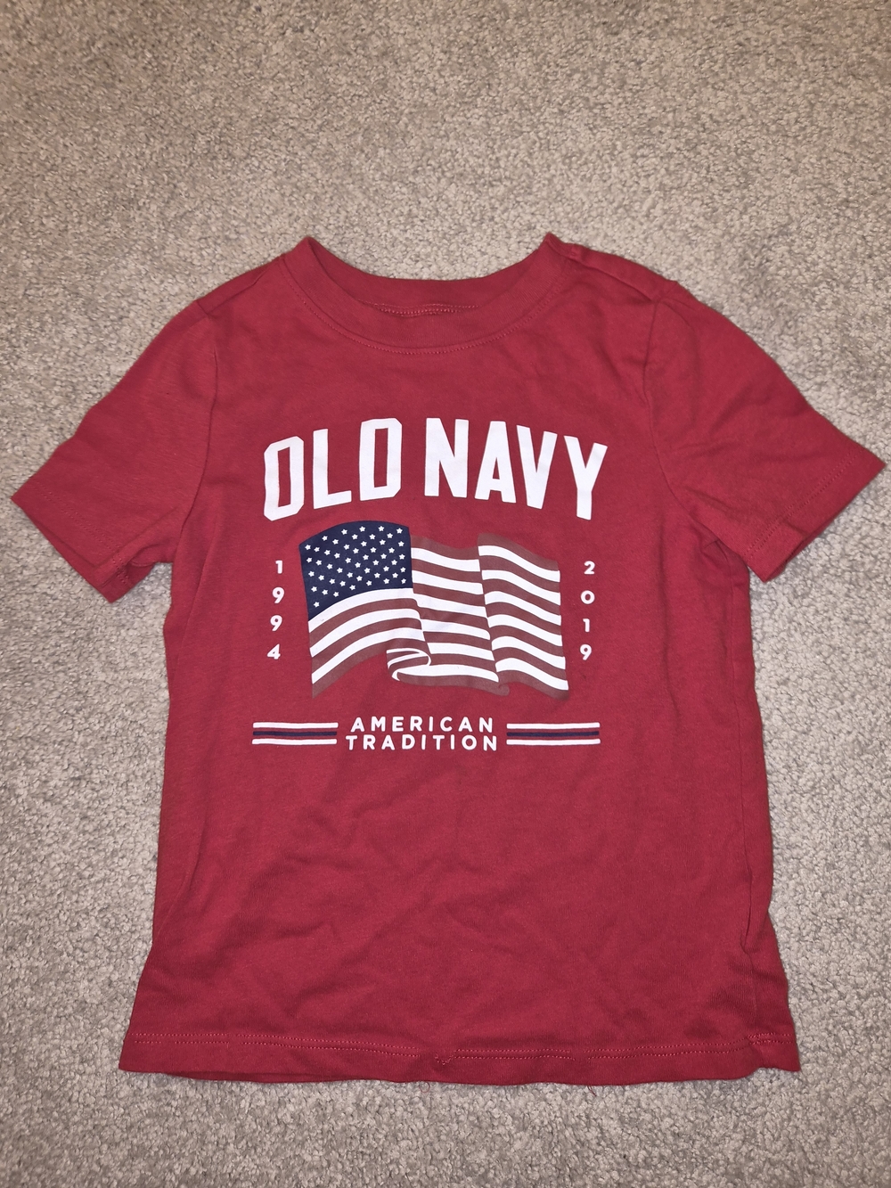Old Navy Red Kids' Patriotic US Flag Graphic Cotton Tee Sz 4T